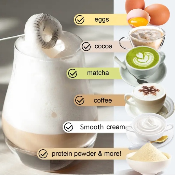 Lalayuan Powerful Electric Milk Frother, Color White - Picture 7 of 9